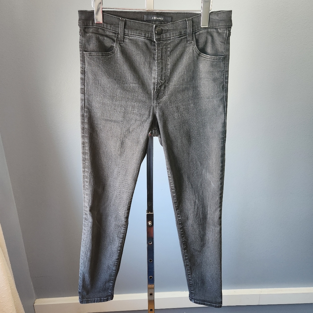 J Brand Alana High Rise Crop Skinny Jeans Black Gray Denim Stretch Women's 31.